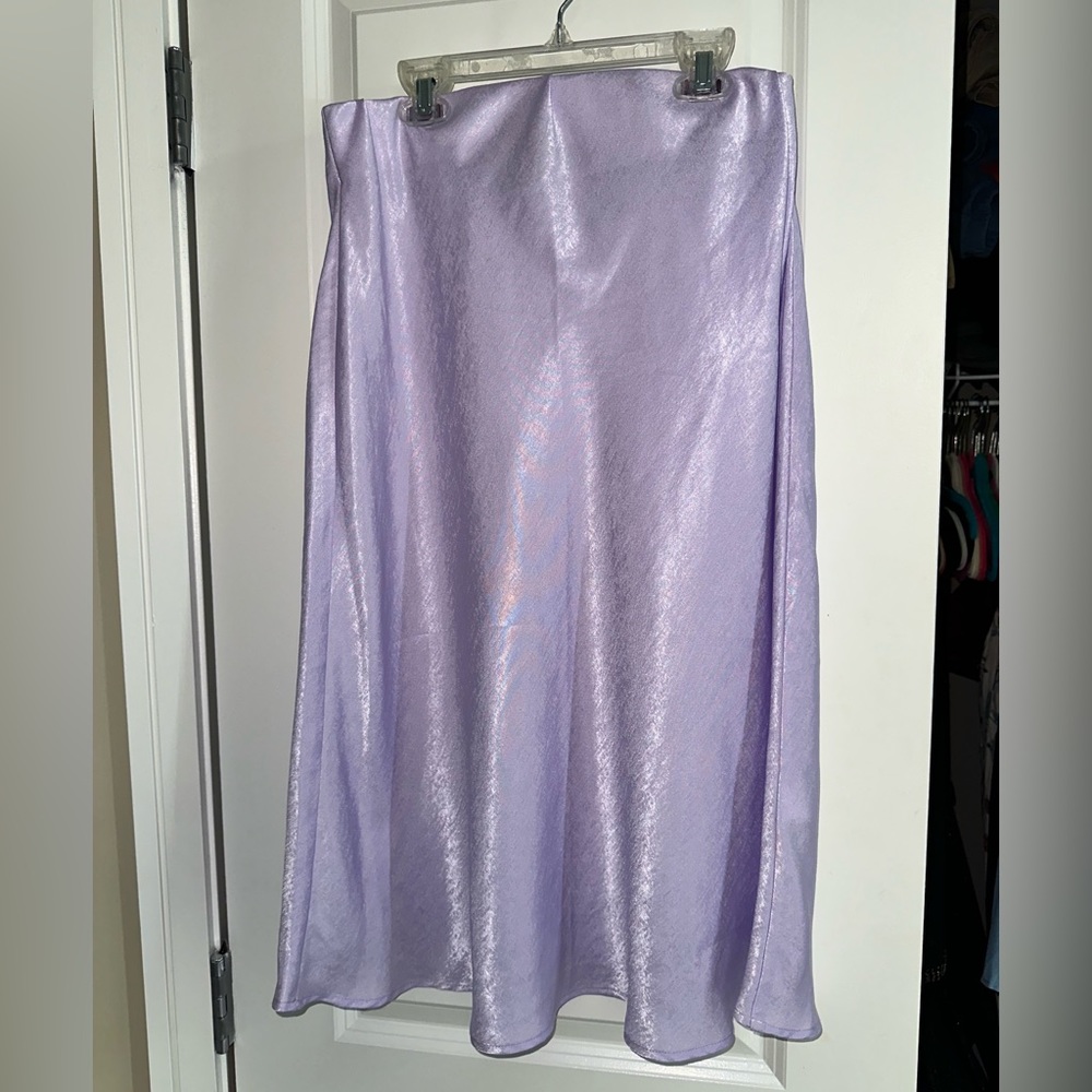 Banana Republic Purple Silk Midi skirt
